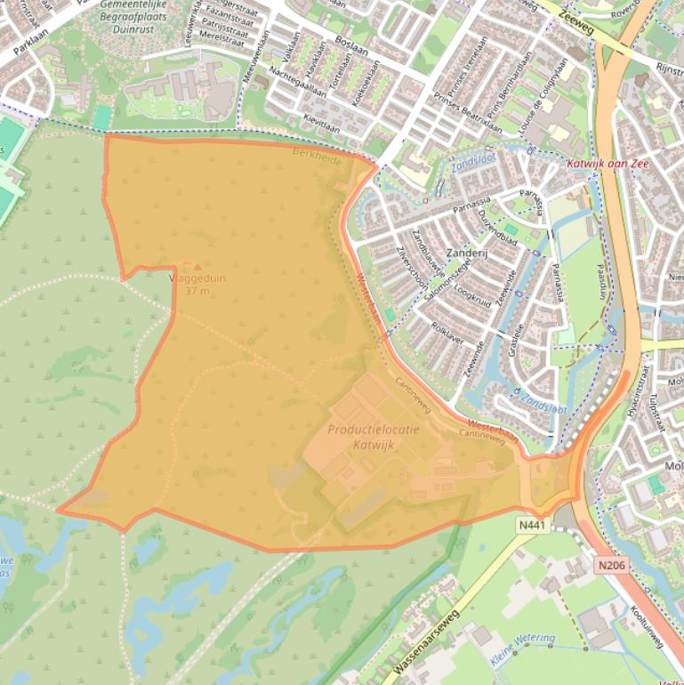 Kaart van postcodegebied 2224XP.