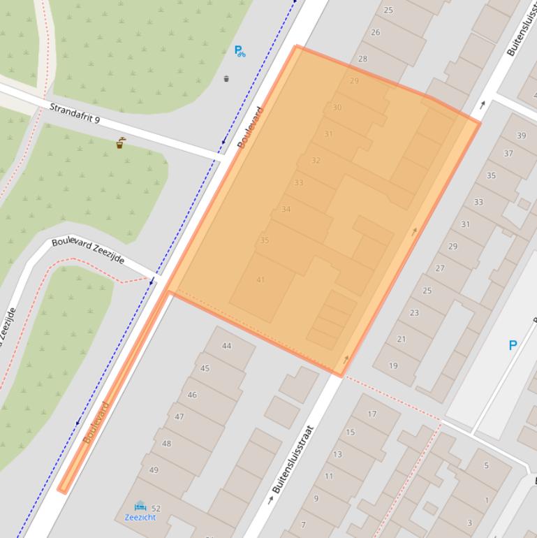 Kaart van postcodegebied 2225AC.