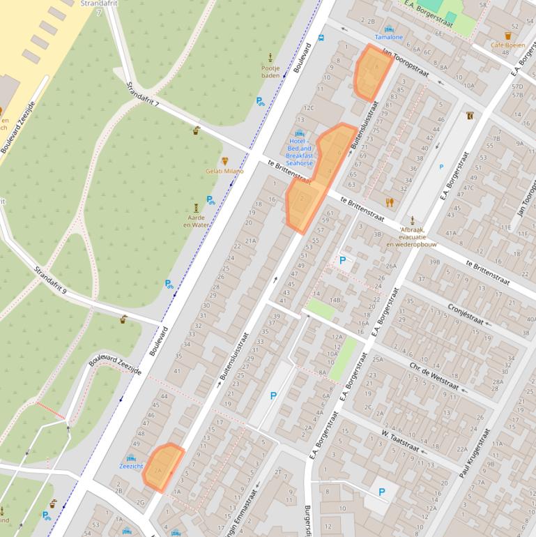 Kaart van postcodegebied 2225AM.