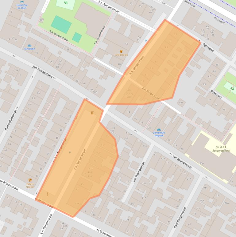 Kaart van postcodegebied 2225AP.