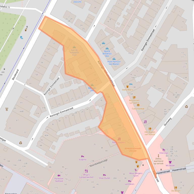 Kaart van postcodegebied 2225AZ.