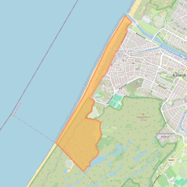 Kaart van postcodegebied 2225BB.