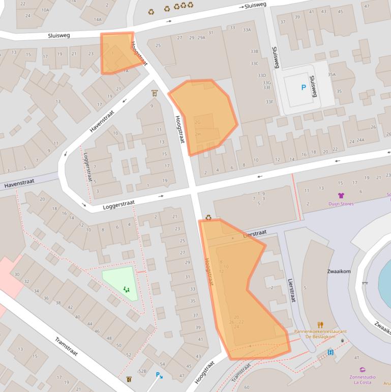 Kaart van postcodegebied 2225BC.