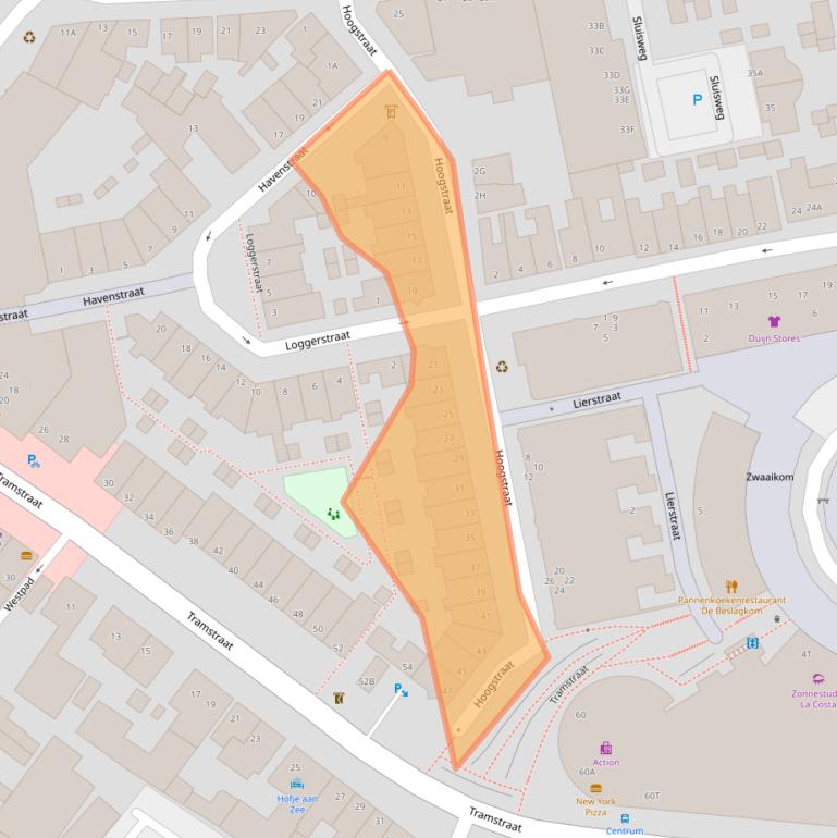 Kaart van postcodegebied 2225BD.