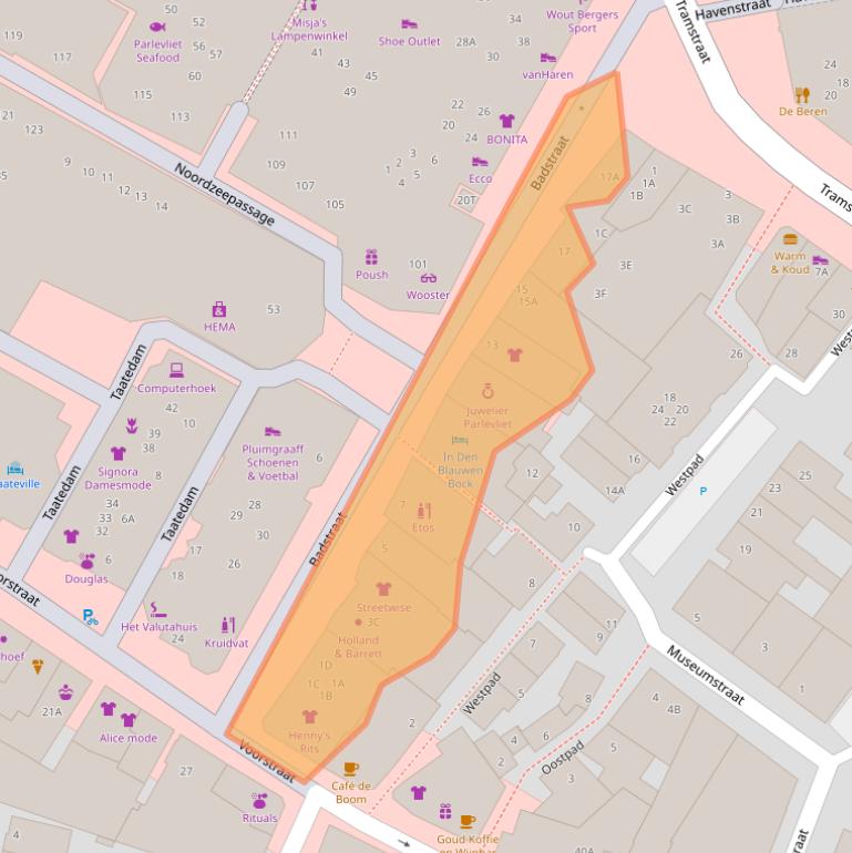Kaart van postcodegebied 2225BL.
