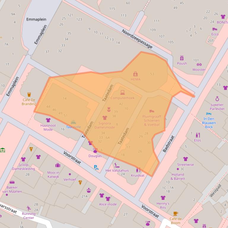 Kaart van postcodegebied 2225BN.