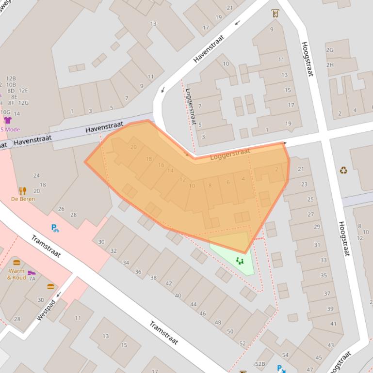 Kaart van postcodegebied 2225BT.