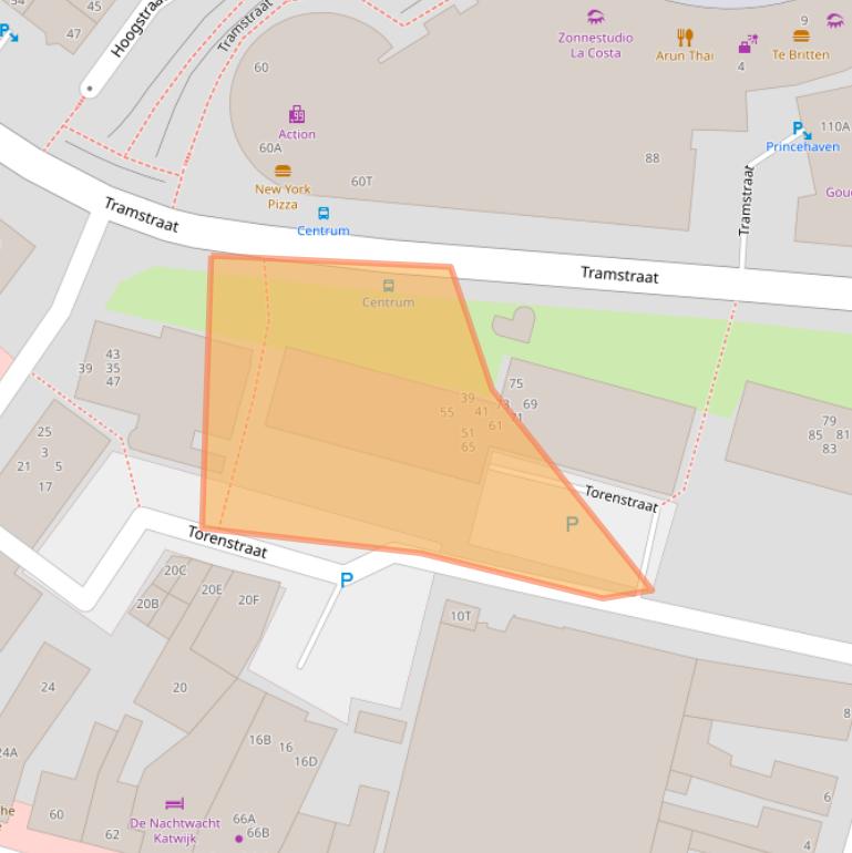 Kaart van postcodegebied 2225CC.