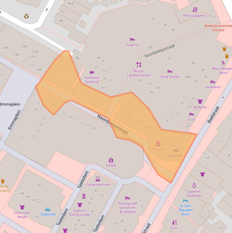 Kaart van postcodegebied 2225CD.