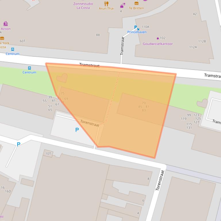 Kaart van postcodegebied 2225CE.