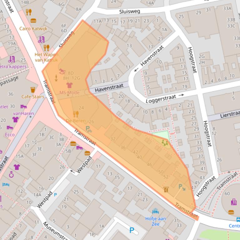 Kaart van postcodegebied 2225CL.