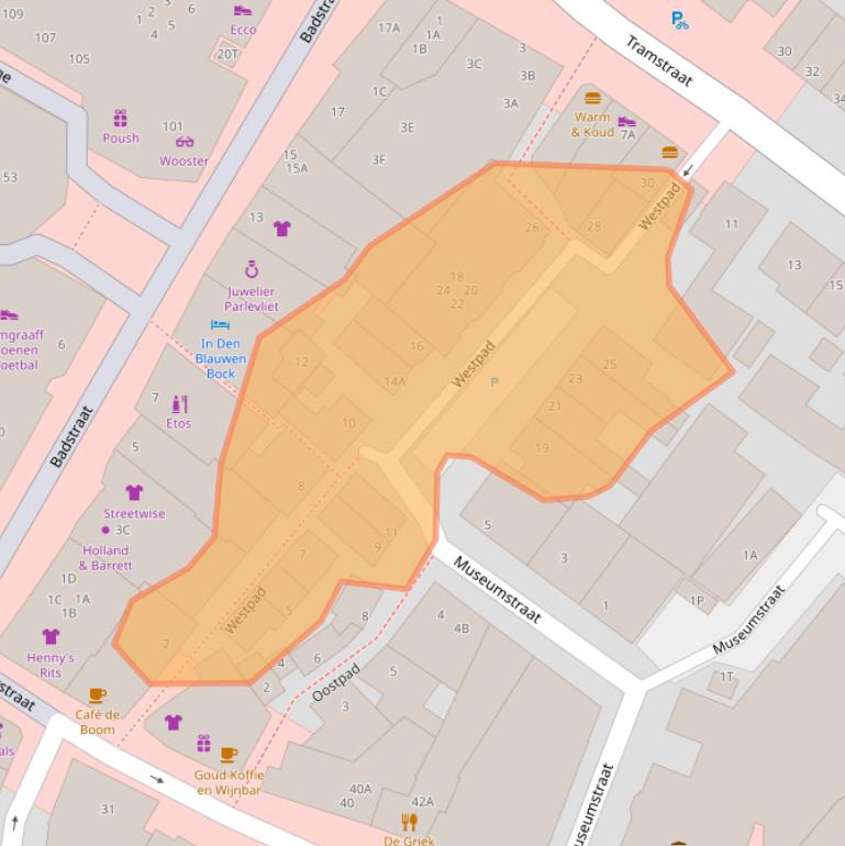 Kaart van postcodegebied 2225CP.