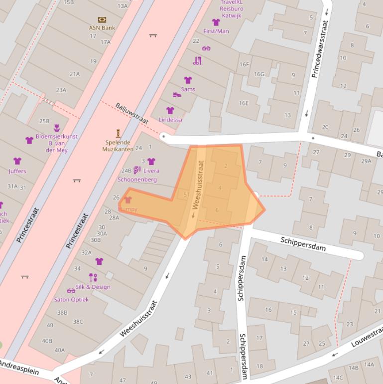 Kaart van postcodegebied 2225CZ.