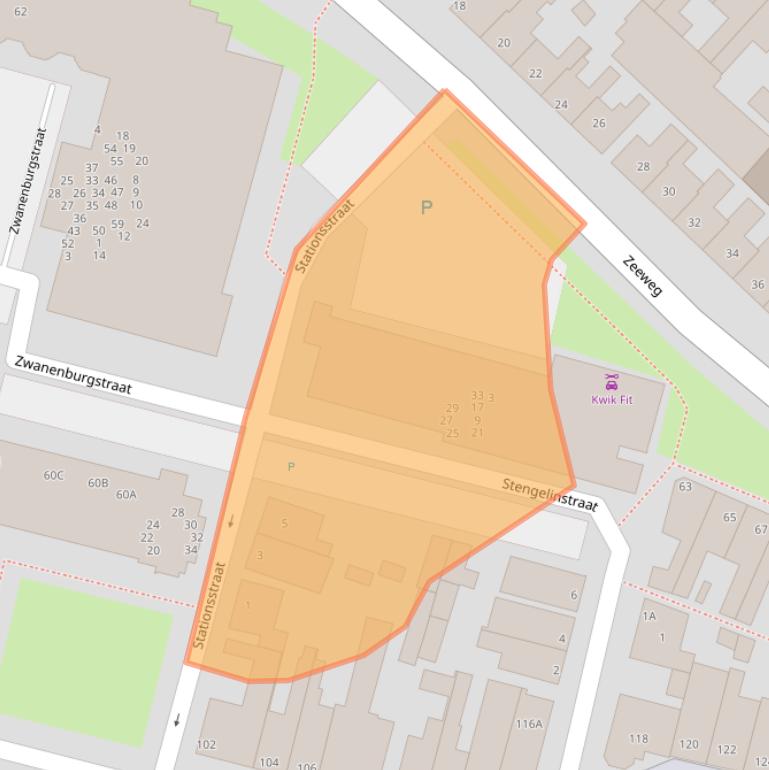 Kaart van postcodegebied 2225EC.