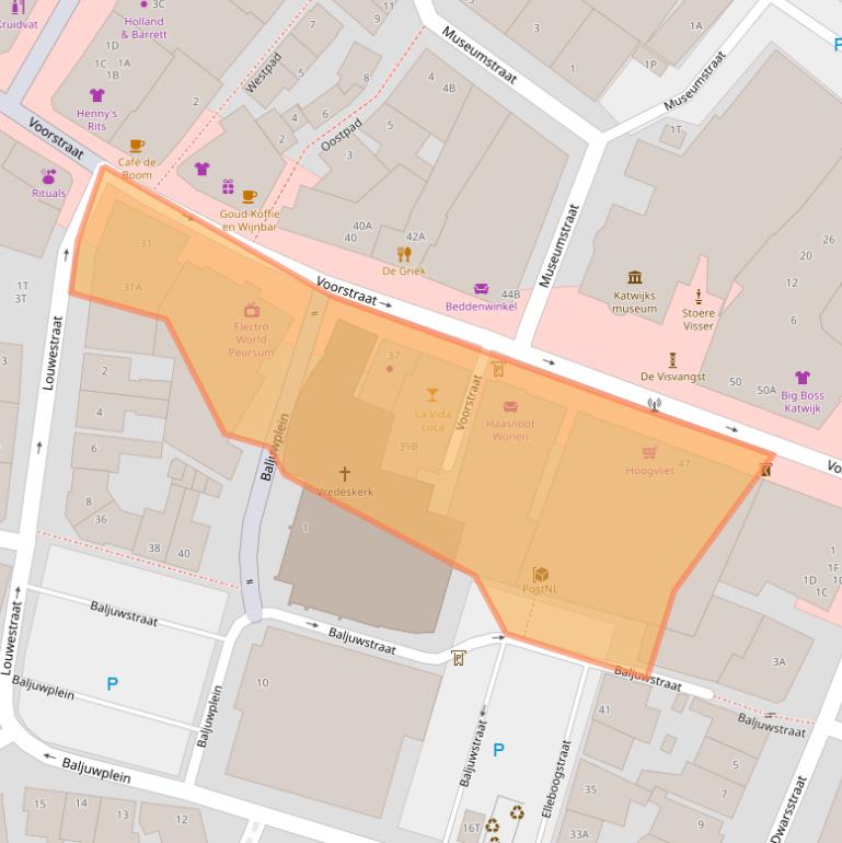 Kaart van postcodegebied 2225EL.