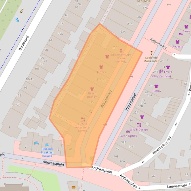 Kaart van postcodegebied 2225EZ.