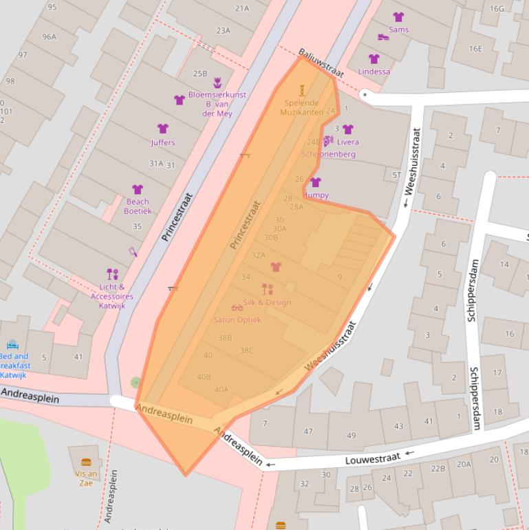 Kaart van postcodegebied 2225GC.