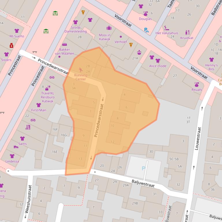 Kaart van postcodegebied 2225GD.