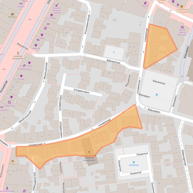 Kaart van postcodegebied 2225GJ.