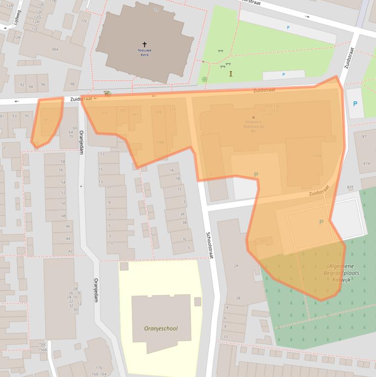 Kaart van postcodegebied 2225GV.