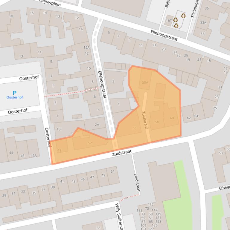 Kaart van postcodegebied 2225GX.