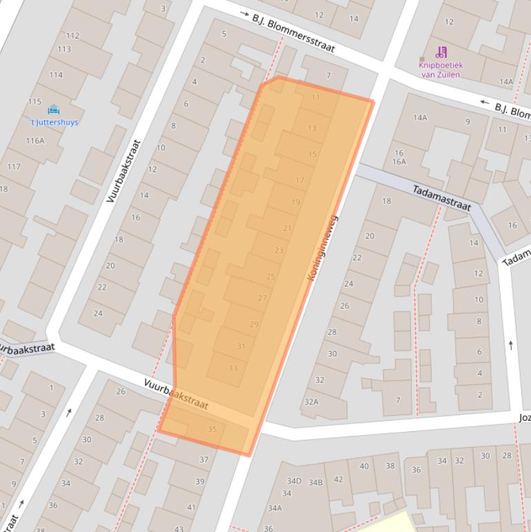 Kaart van postcodegebied 2225HH.