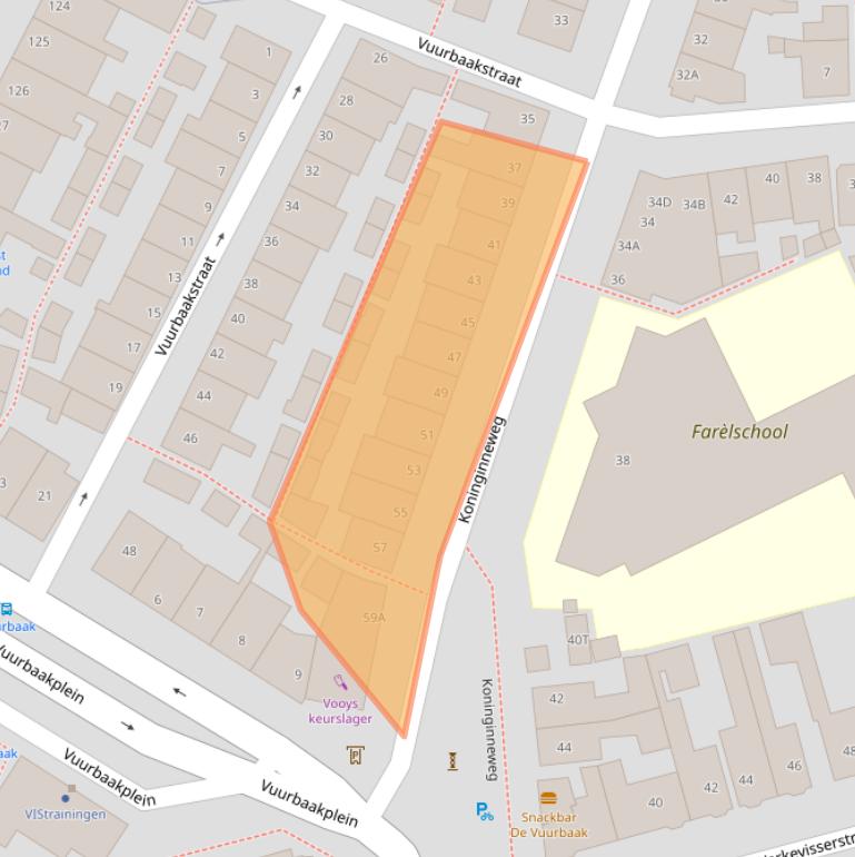 Kaart van postcodegebied 2225HJ.