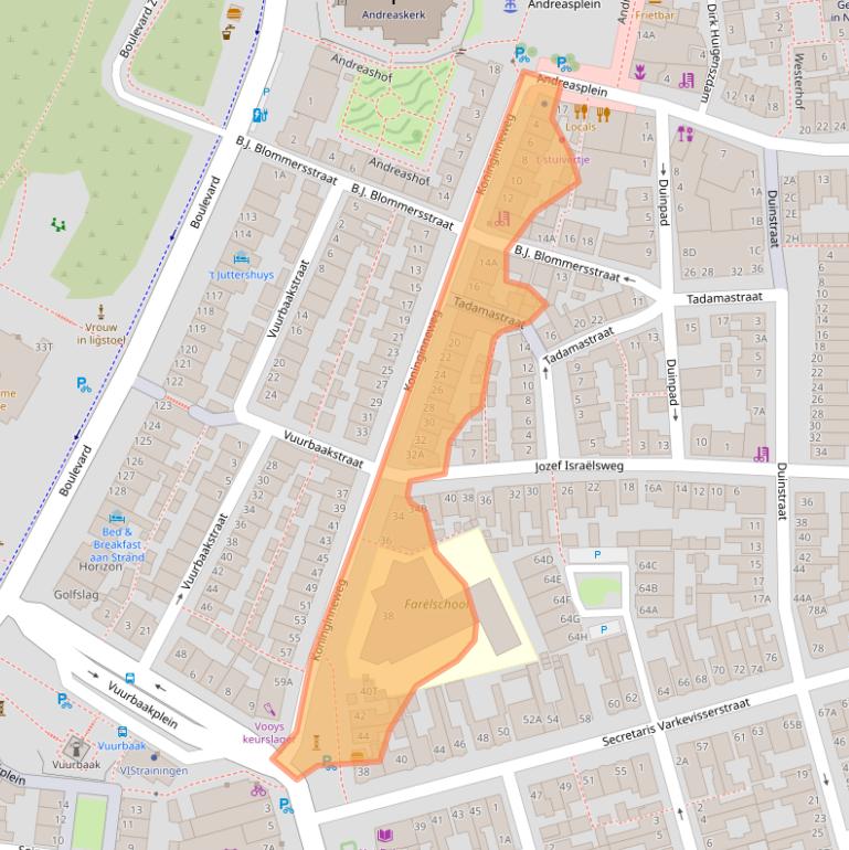 Kaart van postcodegebied 2225HK.