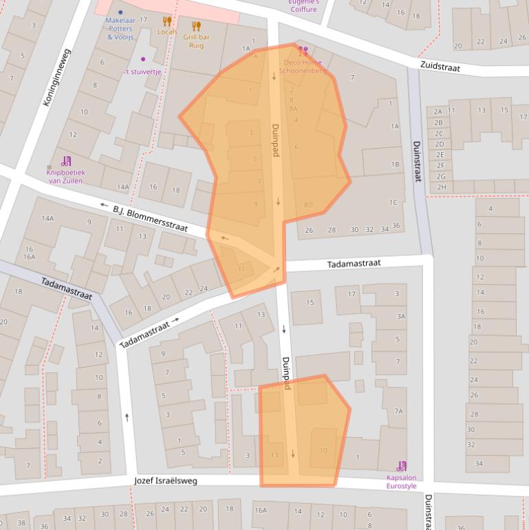 Kaart van postcodegebied 2225HN.