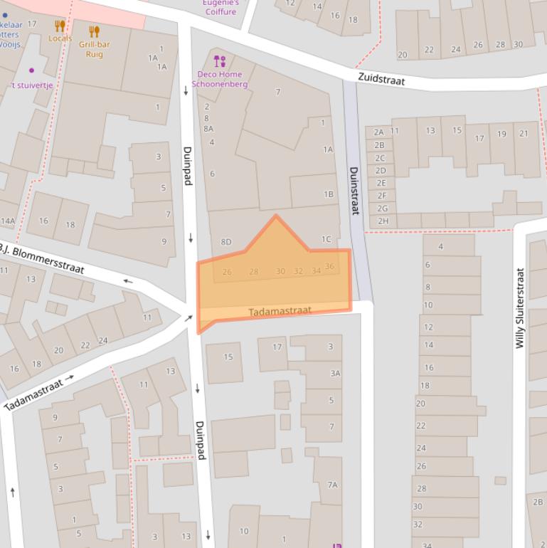 Kaart van postcodegebied 2225HT.