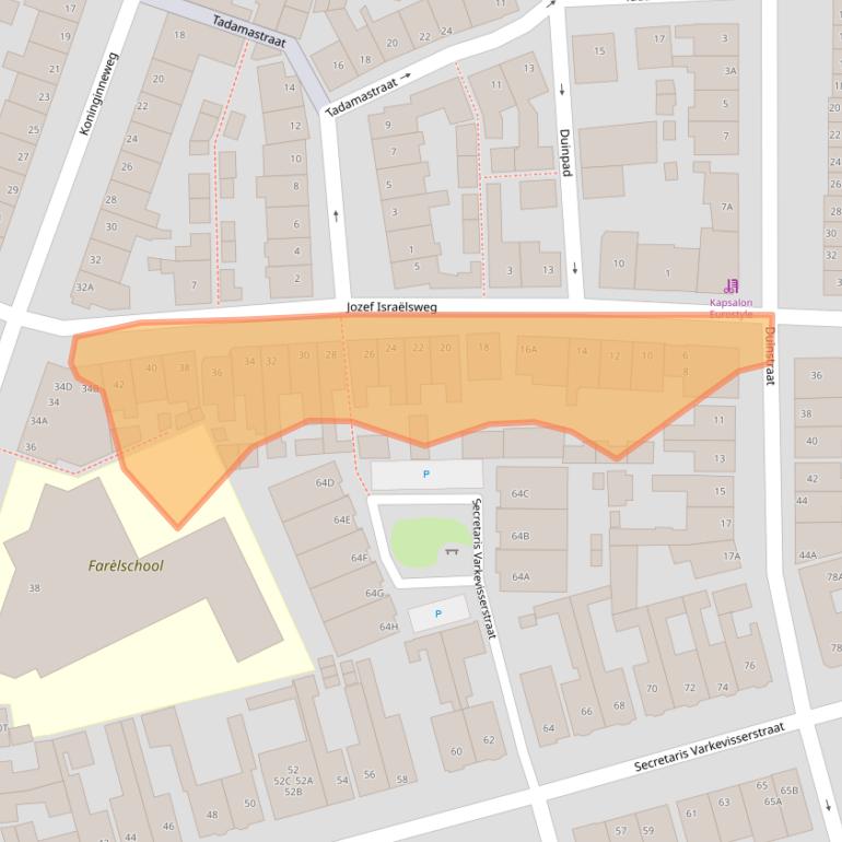 Kaart van postcodegebied 2225HV.