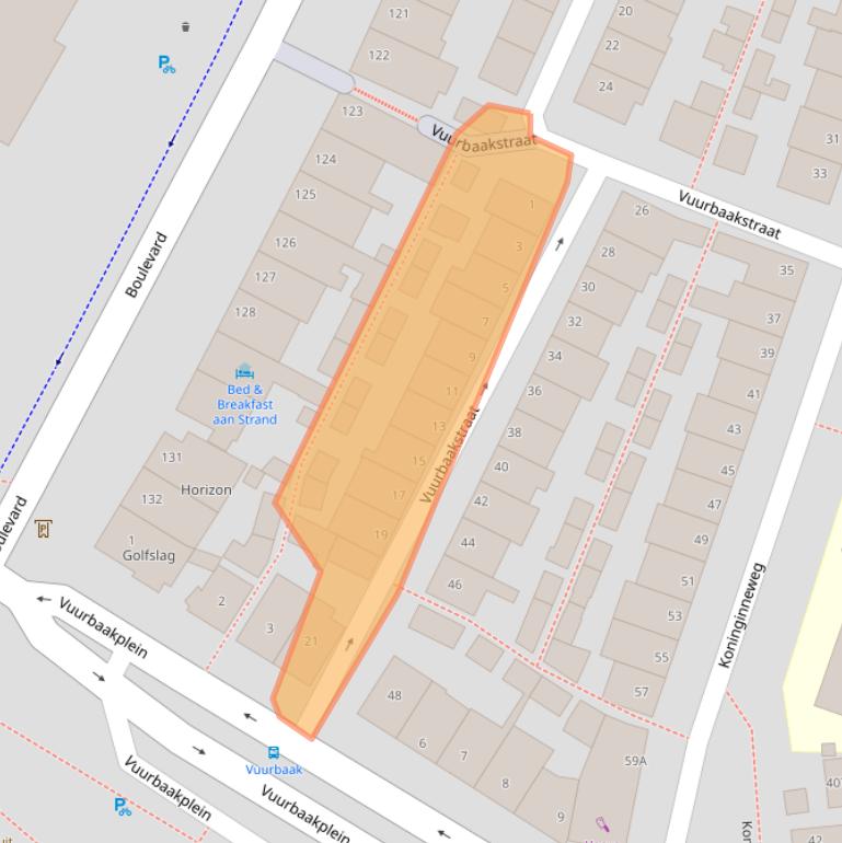 Kaart van postcodegebied 2225HZ.