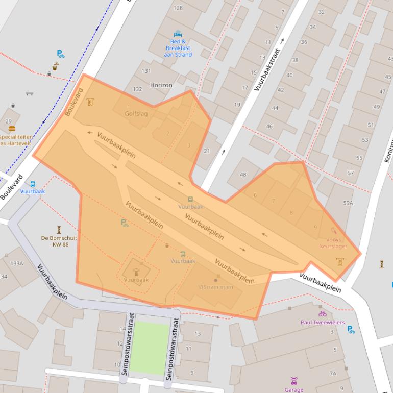 Kaart van postcodegebied 2225JB.