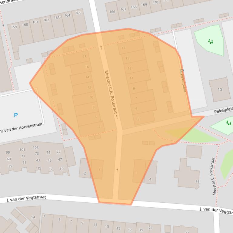 Kaart van postcodegebied 2225JV.