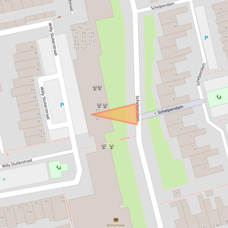 Kaart van postcodegebied 2225KH.