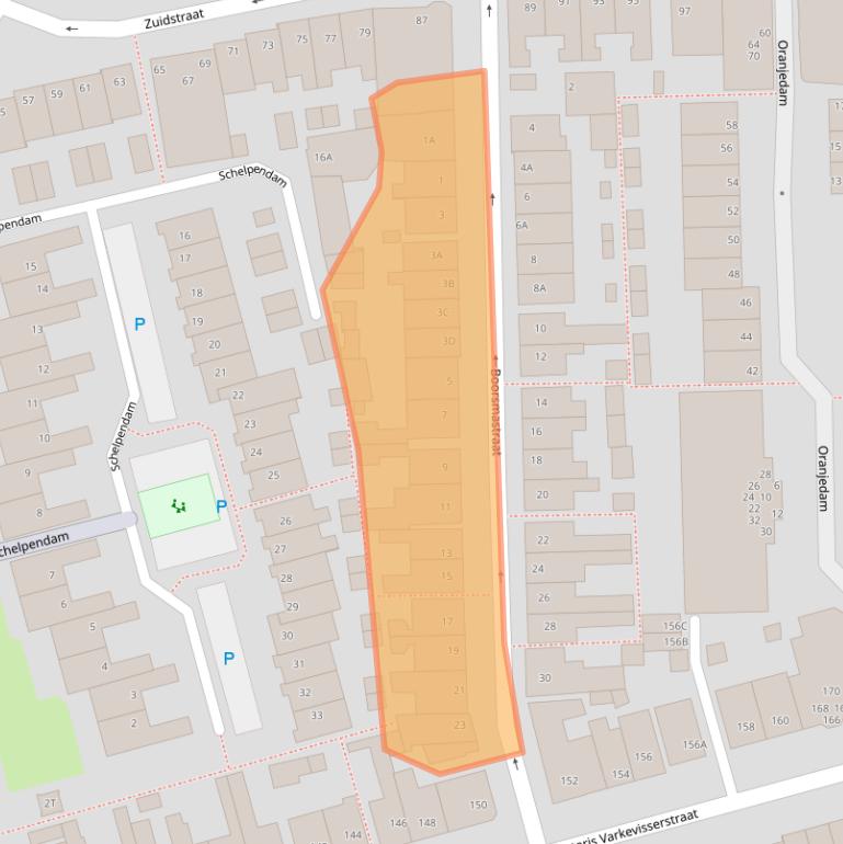 Kaart van postcodegebied 2225KL.