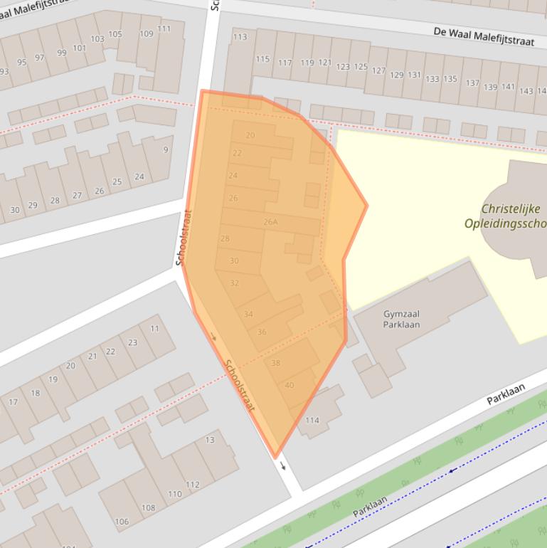 Kaart van postcodegebied 2225KT.