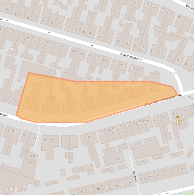 Kaart van postcodegebied 2225LM.