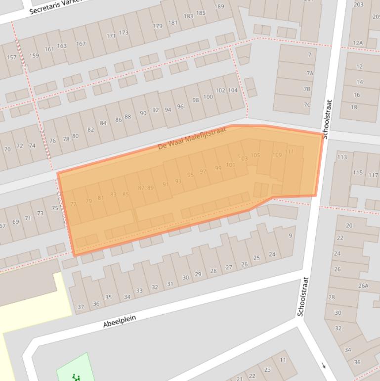 Kaart van postcodegebied 2225LW.