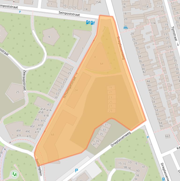 Kaart van postcodegebied 2225MC.