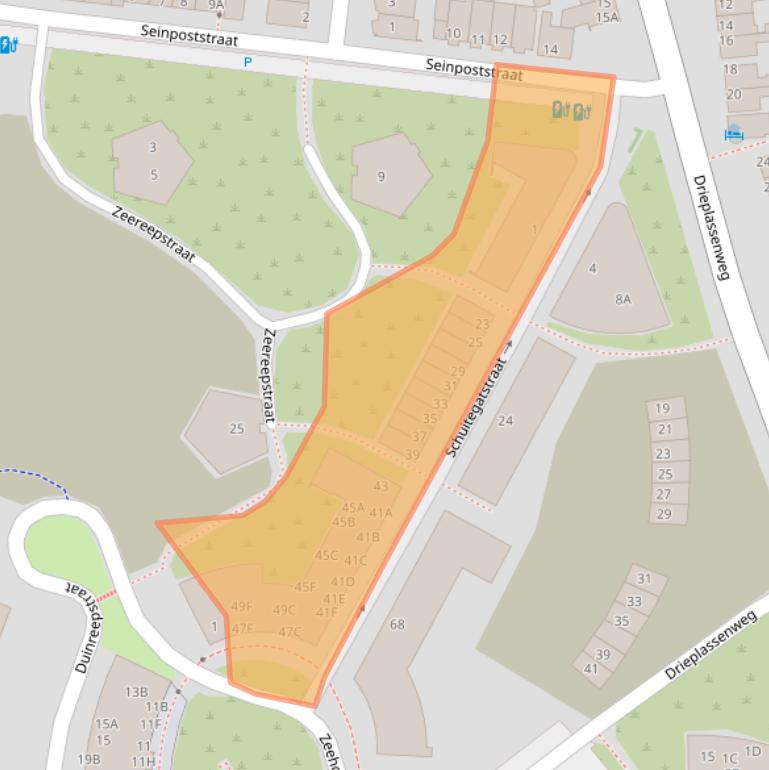 Kaart van postcodegebied 2225MD.