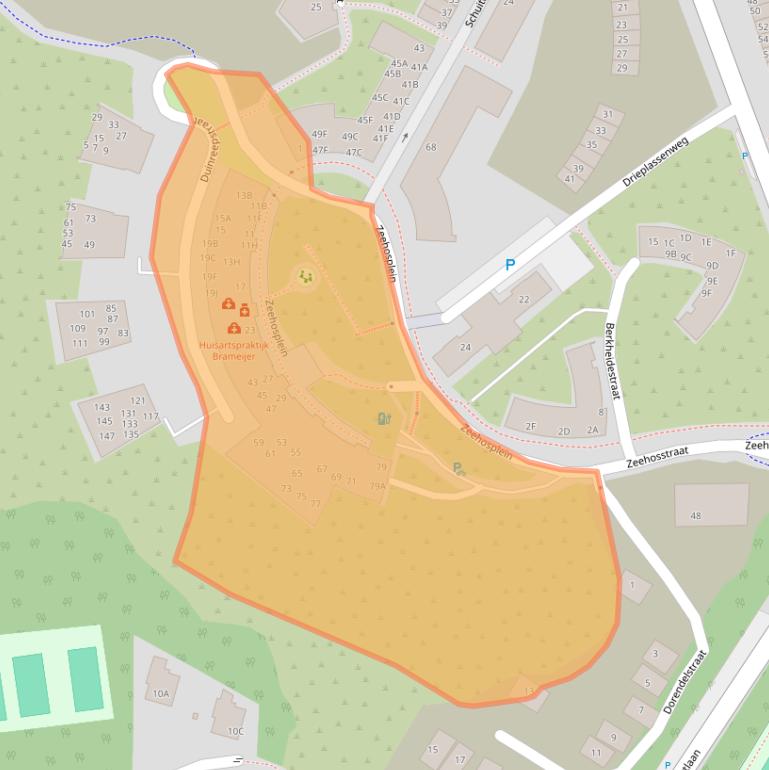 Kaart van postcodegebied 2225MJ.