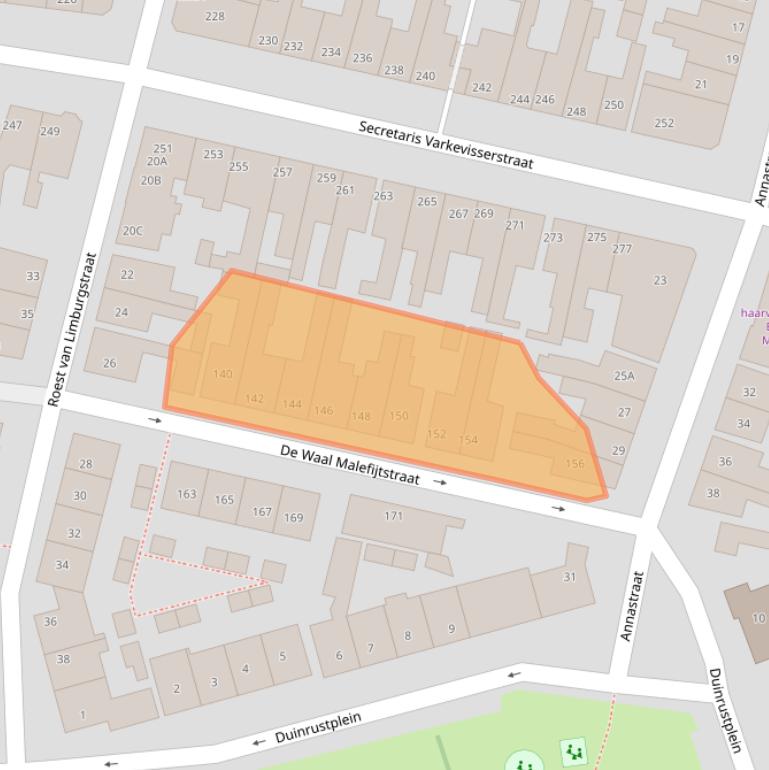 Kaart van postcodegebied 2225NE.