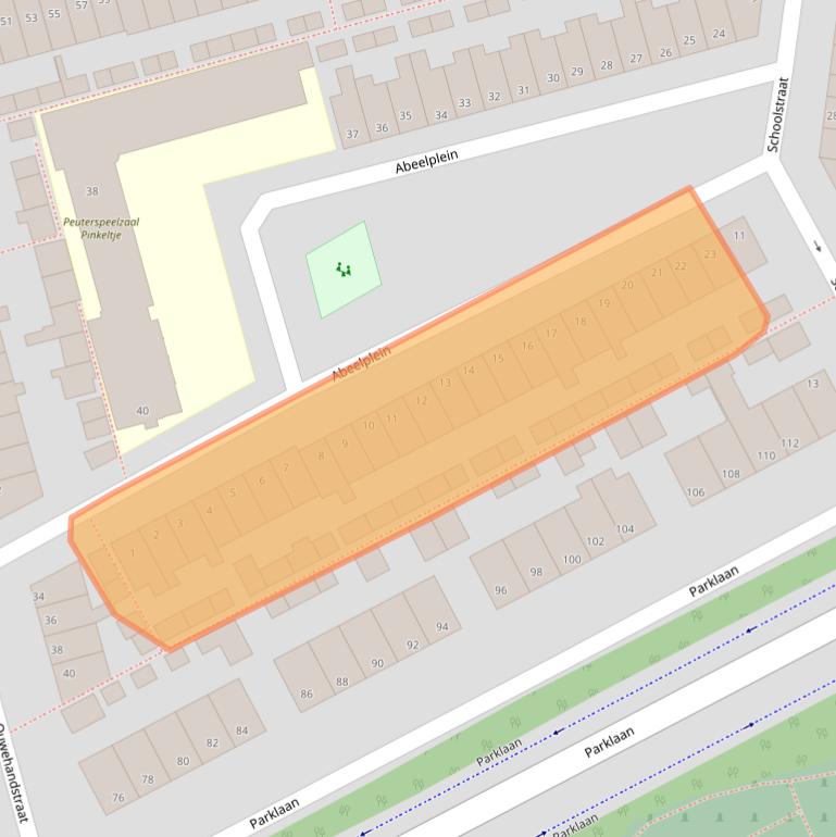 Kaart van postcodegebied 2225NG.