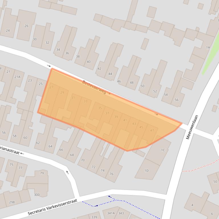 Kaart van postcodegebied 2225PB.