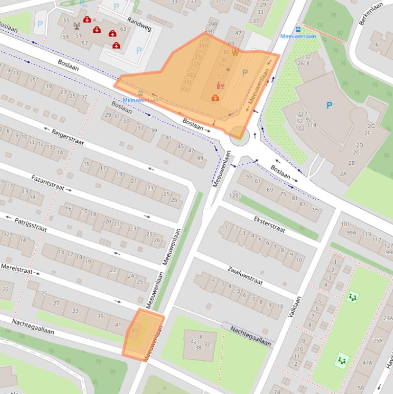 Kaart van postcodegebied 2225PG.