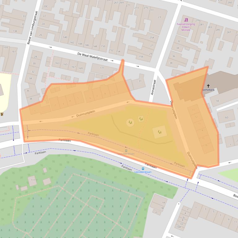Kaart van postcodegebied 2225PK.