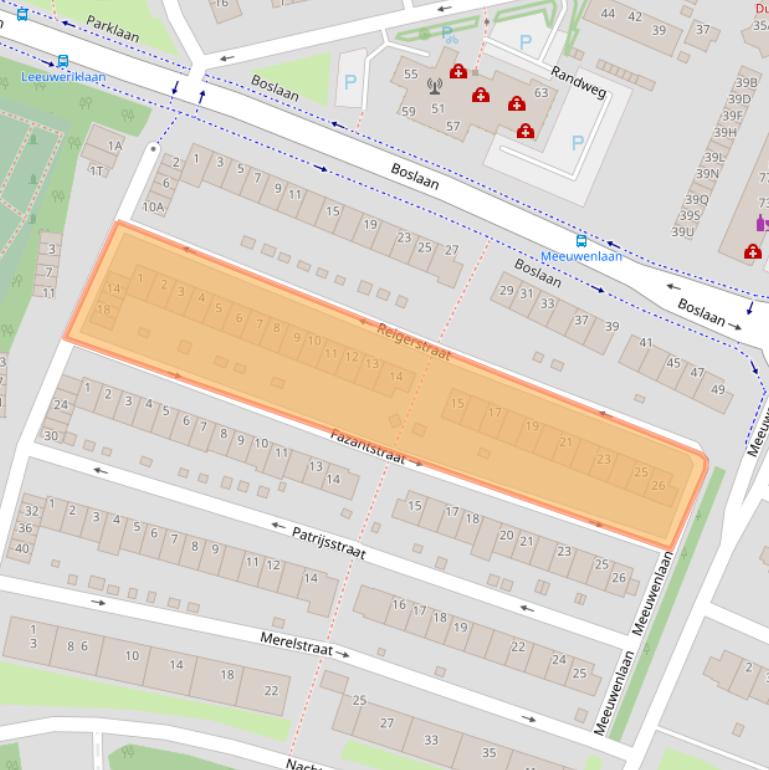 Kaart van postcodegebied 2225PM.