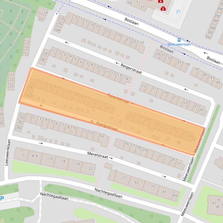 Kaart van postcodegebied 2225PN.