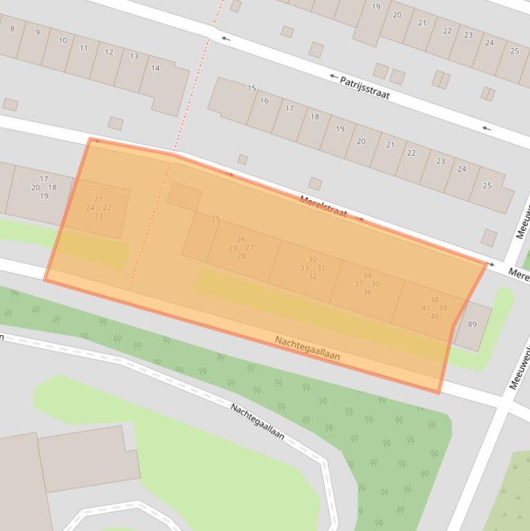 Kaart van postcodegebied 2225PS.